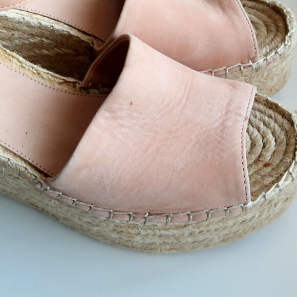 Marc Fisher Alida Pale Pink Platform Espadrille Ankle Strap Sandals Summer Shoes - Picture 15 of 15